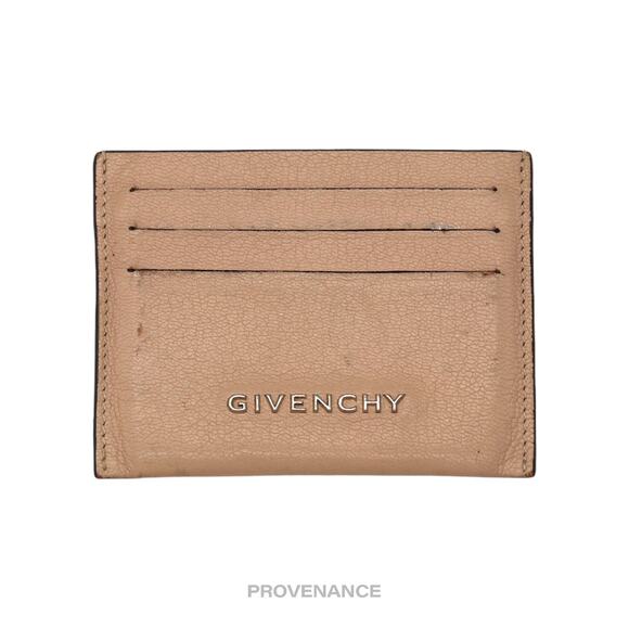 🔴 Givenchy Logo Card Holder Wallet - Nude Leather - Picture 1 of 7